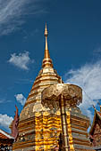 Chiang Mai - Wat Phra That Doi Suthep. The gilded chedi glittering in the sun. 